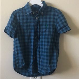 Polo Button Up in Blue 4t Short Sleeve